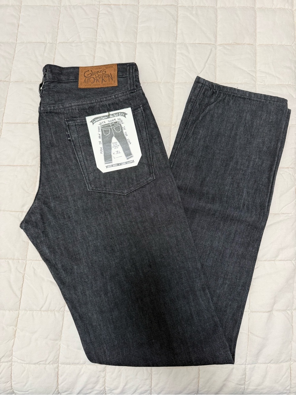 Glenn’s Denim GD111 Slim Straight 13 oz. Selvedge Denim Jean- Ash Black